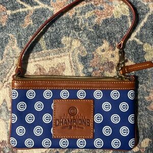 Blue and Brown Wristlet